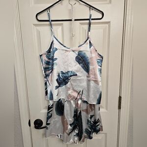 Tropical Satin Pajama Set, Medium